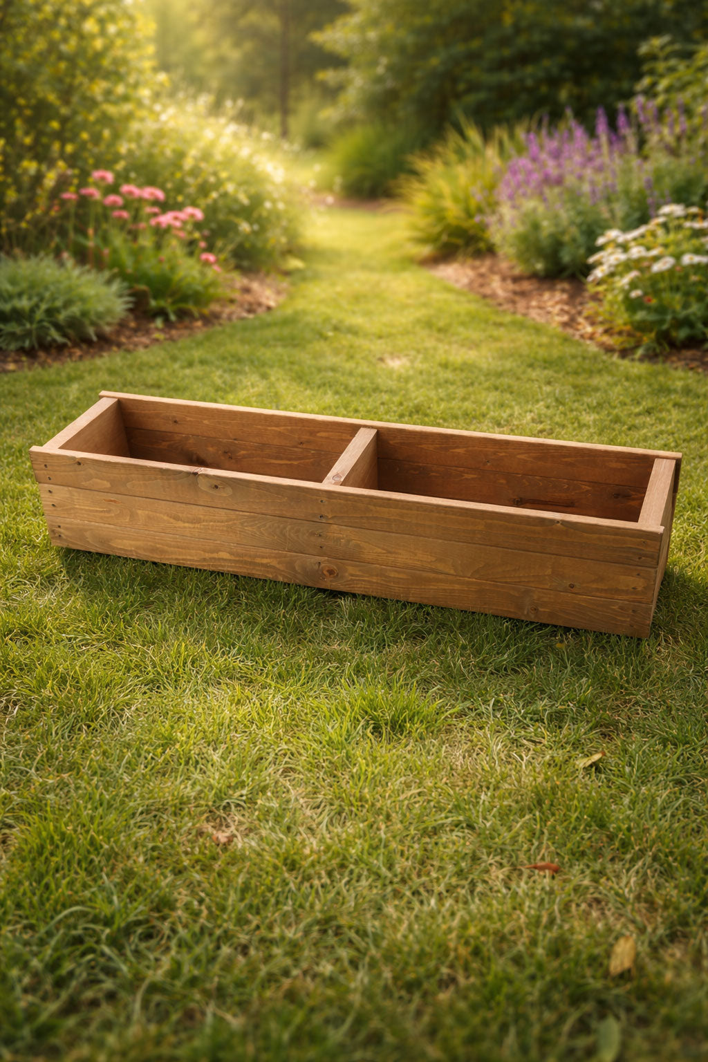 Wooden Garden Planters Heavy Duty Handmade Trough Planters for Flowers and Shrubs - Available in 5 Sizes