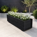 Black Decking Wooden Garden Troughs – Handmade Planter Boxes for Outdoor Flowers Herbs Vegetables Shrubs