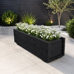 Black Decking Wooden Garden Troughs – Handmade Planter Boxes for Outdoor Flowers Herbs Vegetables Shrubs