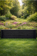 Black Timber Garden Edging Panels Heavy Duty - Wooden Lawn & Border Edge 2 Heights and 5 Lengths