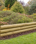 Horizontal Garden Wooden Log Edging Timber Border Fence Panels 3 Sizes