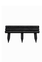 Wooden Black Log Garden Border Horizontal Lawn Edging Fence Border Panels
