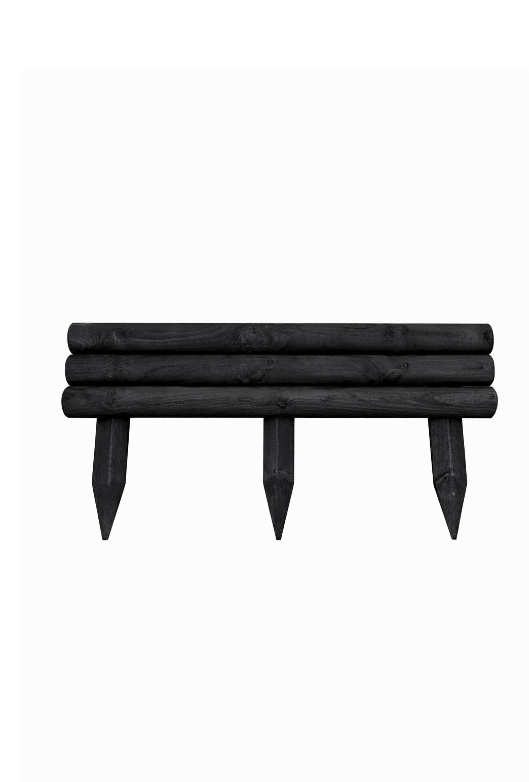 Wooden Black Log Garden Border Horizontal Lawn Edging Fence Border Panels