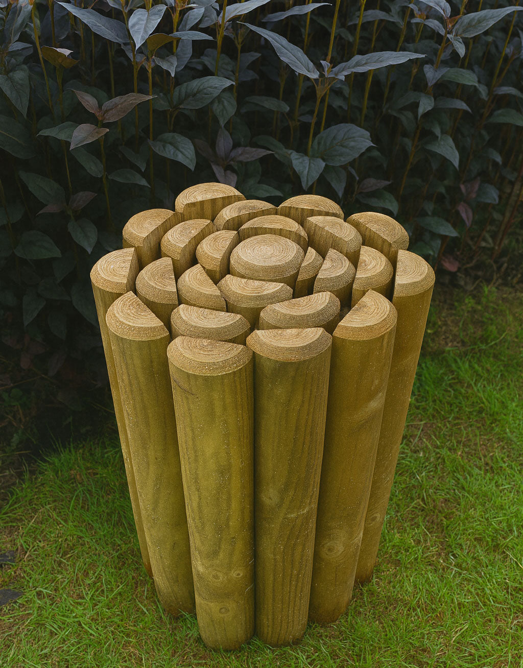 Landscape Timber Edging Rounded Heavy-Duty 70mm Half-Round Timber Log Roll – Flexible Garden Border ...