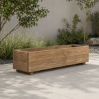 Wooden Garden Planter 90cm Raised Flower Herb Trough Patio Decking Pot