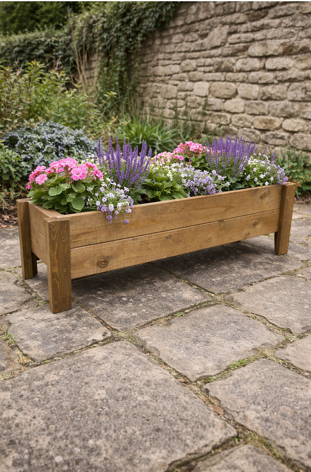 Raised Wooden Planter Boxes Fully Assembled Outdoor Herb & Flower Containers