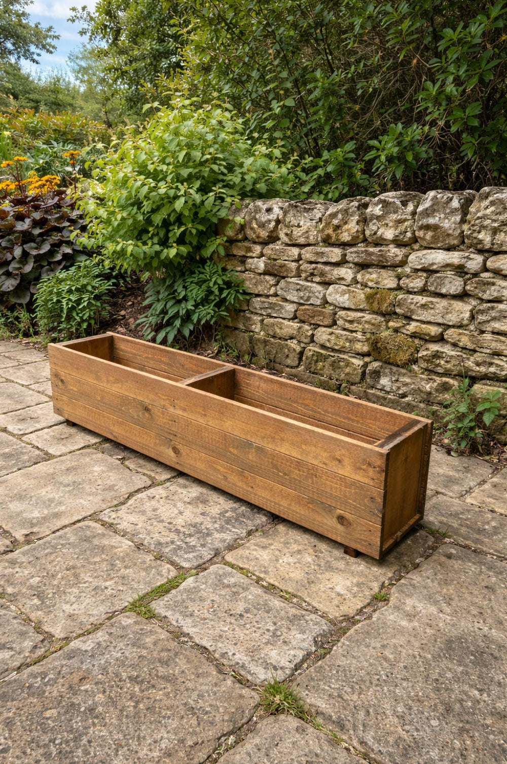 Large Wooden Garden Deep Planters Outdoor Planter Boxes - Tan Brown or Modern Black