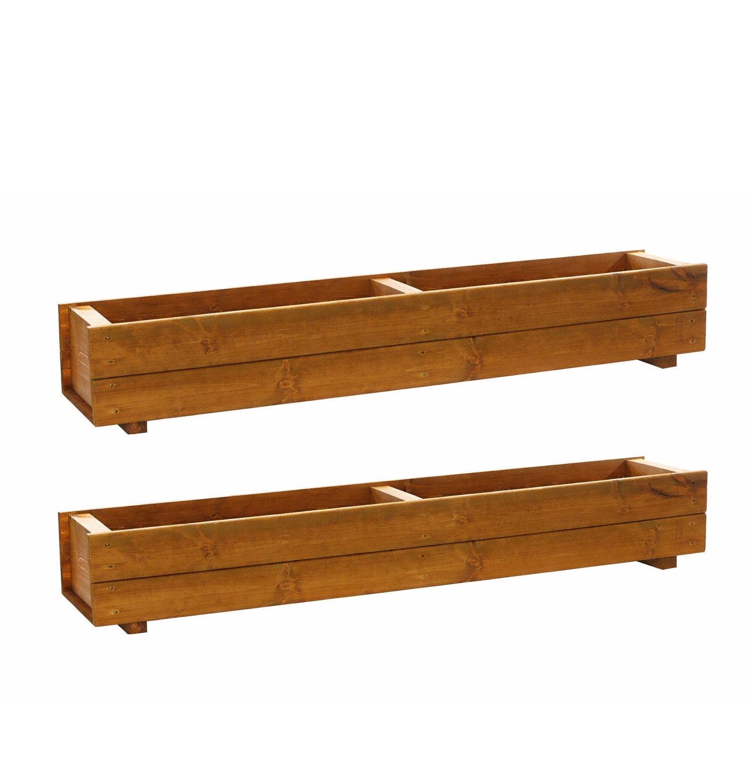 Long Wooden Garden Planters Heavy-Duty Pair of Fully Assembled 120cm