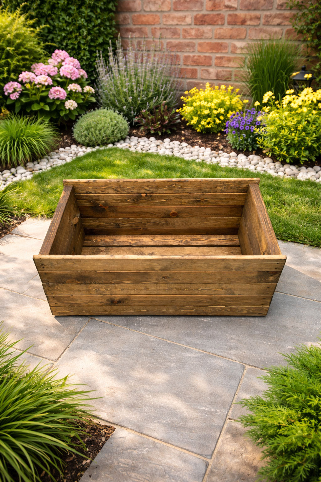 Extra Height Width Wooden Garden Planter Heavy Duty Timber Trough for Shrubs and Flowers
