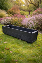 Outdoor Planter Boxes Wooden - Handcrafted Trough Planters Perfect for Flowers and Herbs