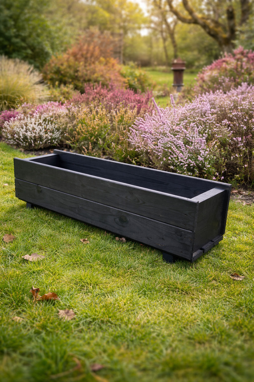 Outdoor Planter Boxes Wooden - Handcrafted Trough Planters Perfect for Flowers and Herbs