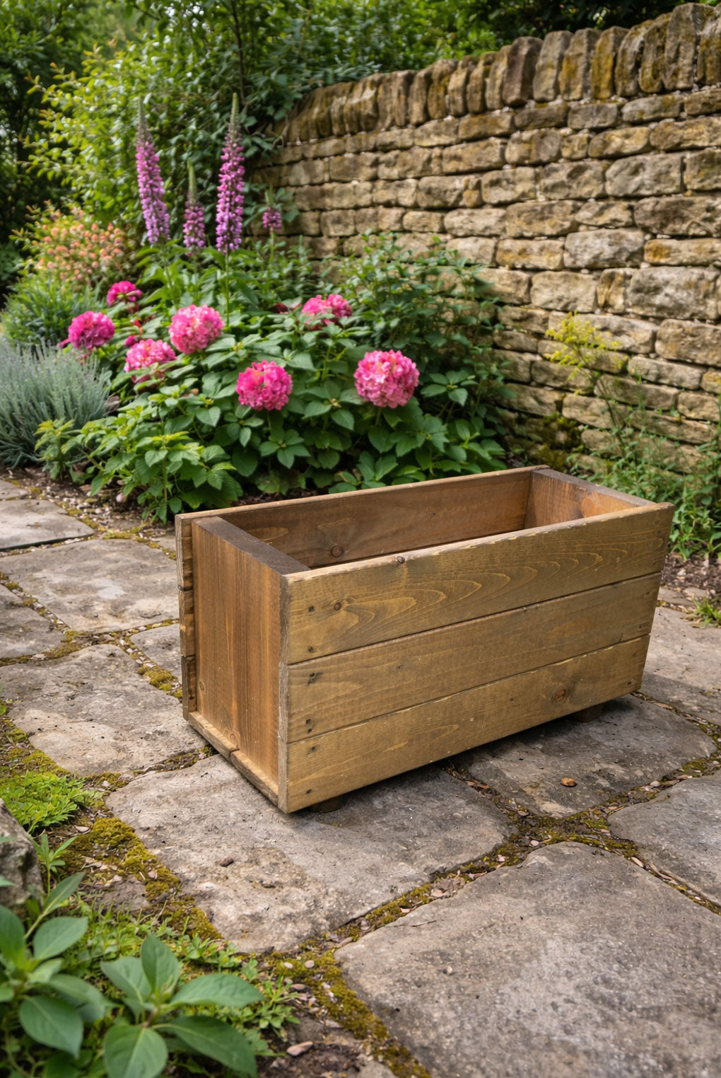 Rectangular Wooden Trough Planters Supplied in 4 Sizes Heavy Duty Garden Containers