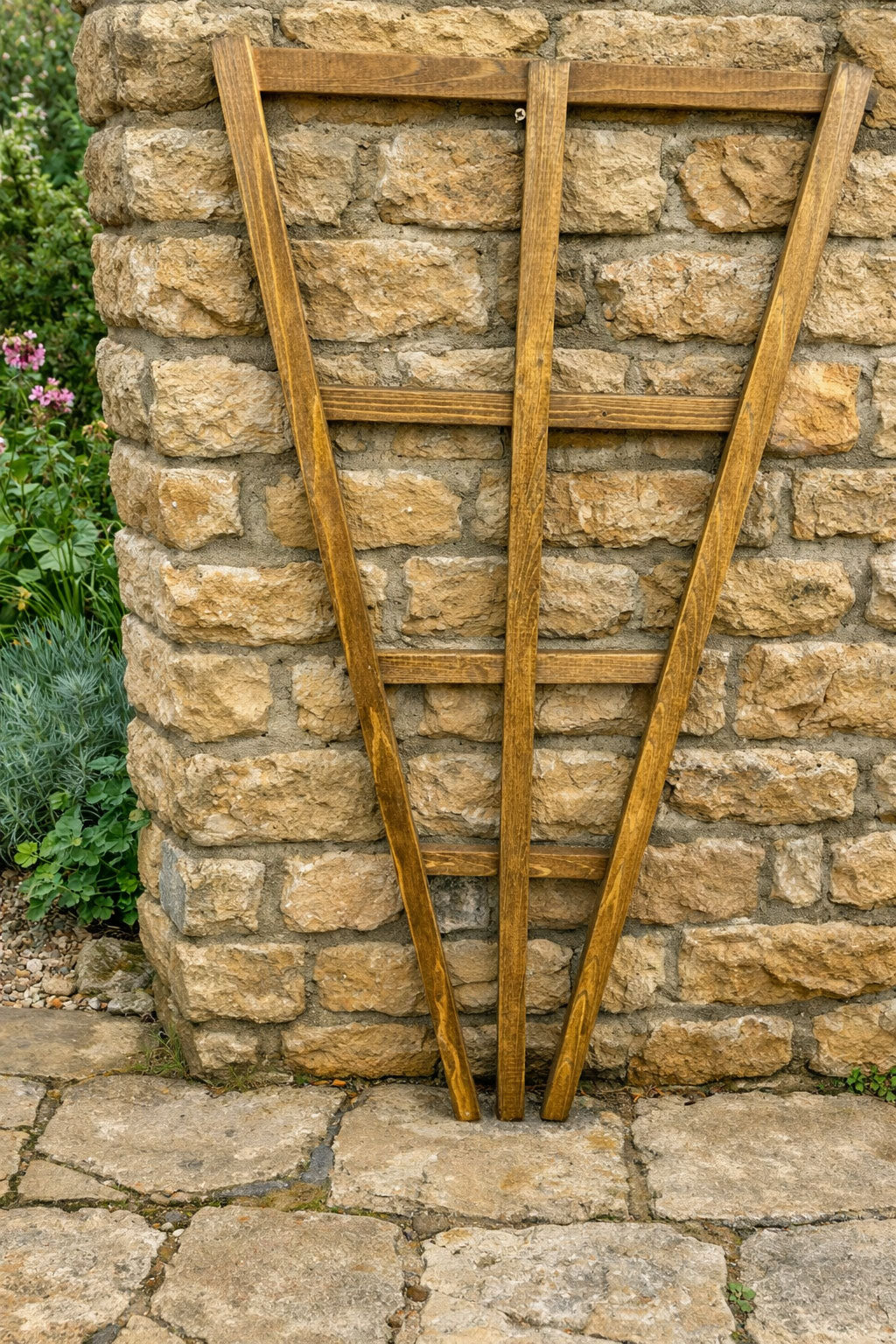 Outdoor Wooden Fan Trellis Garden Climbing Plants Frame Brown 2 Sizes