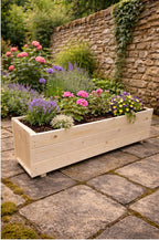 Rectangular Wooden Trough Planters Supplied in 4 Sizes Heavy Duty Garden Containers