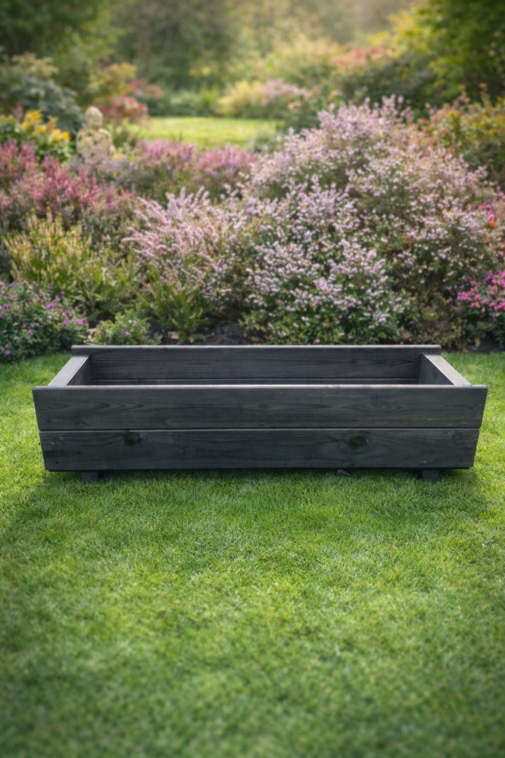 Outdoor Planter Boxes Wooden - Handcrafted Trough Planters Perfect for Flowers and Herbs